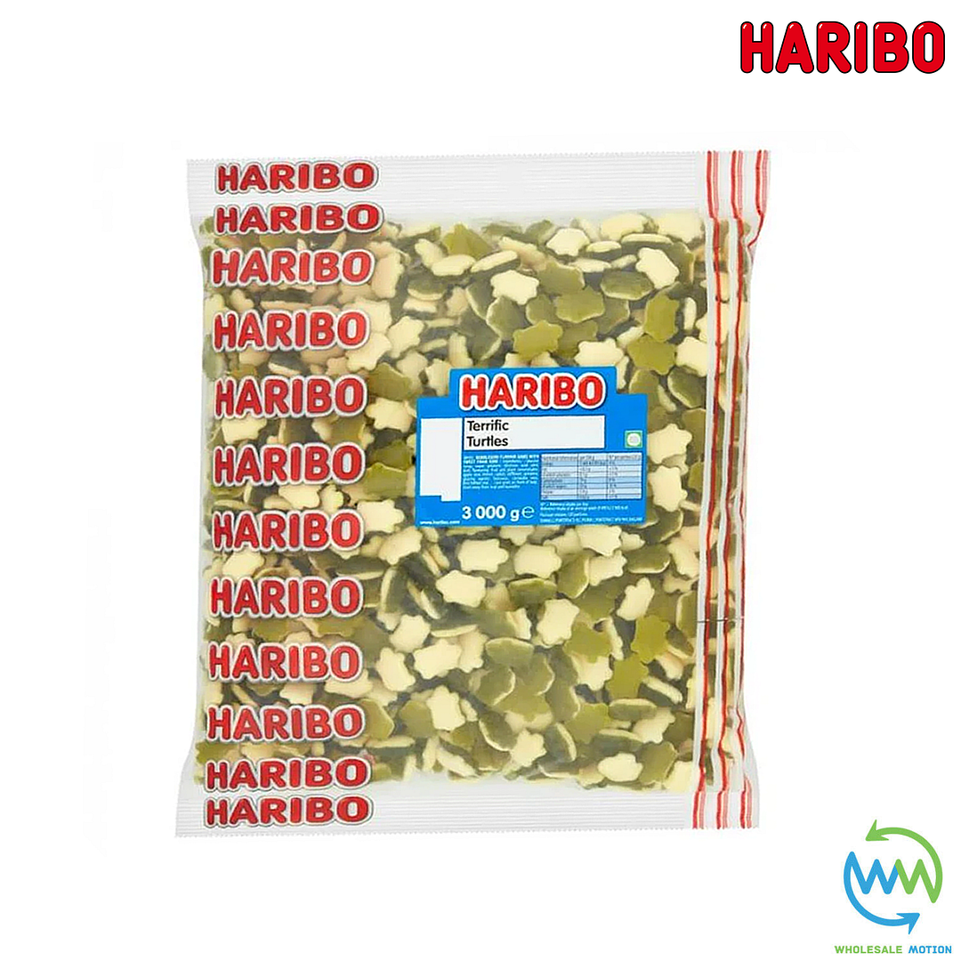 3KG BULK BAG - HARIBO TERRIFIC TURTLES Sweets GUMMY Candy WEDDING Favours Bubblegum PICK N MIX Bubble Gum Gummies Jelly JELLIES Candies Snack