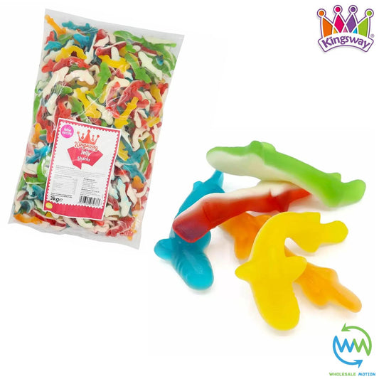 JELLY SHARKS Sweets GUMMY Candy Foam FRUIT SHARK GUMMIES Kingsway PICK N MIX UK