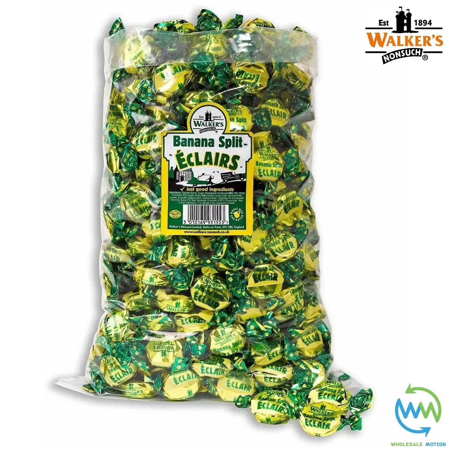 Walkers Nonsuch BANANA SPLIT ECLAIRS Retro Toffees PICK N MIX SWEETS Candy Bag Traditional