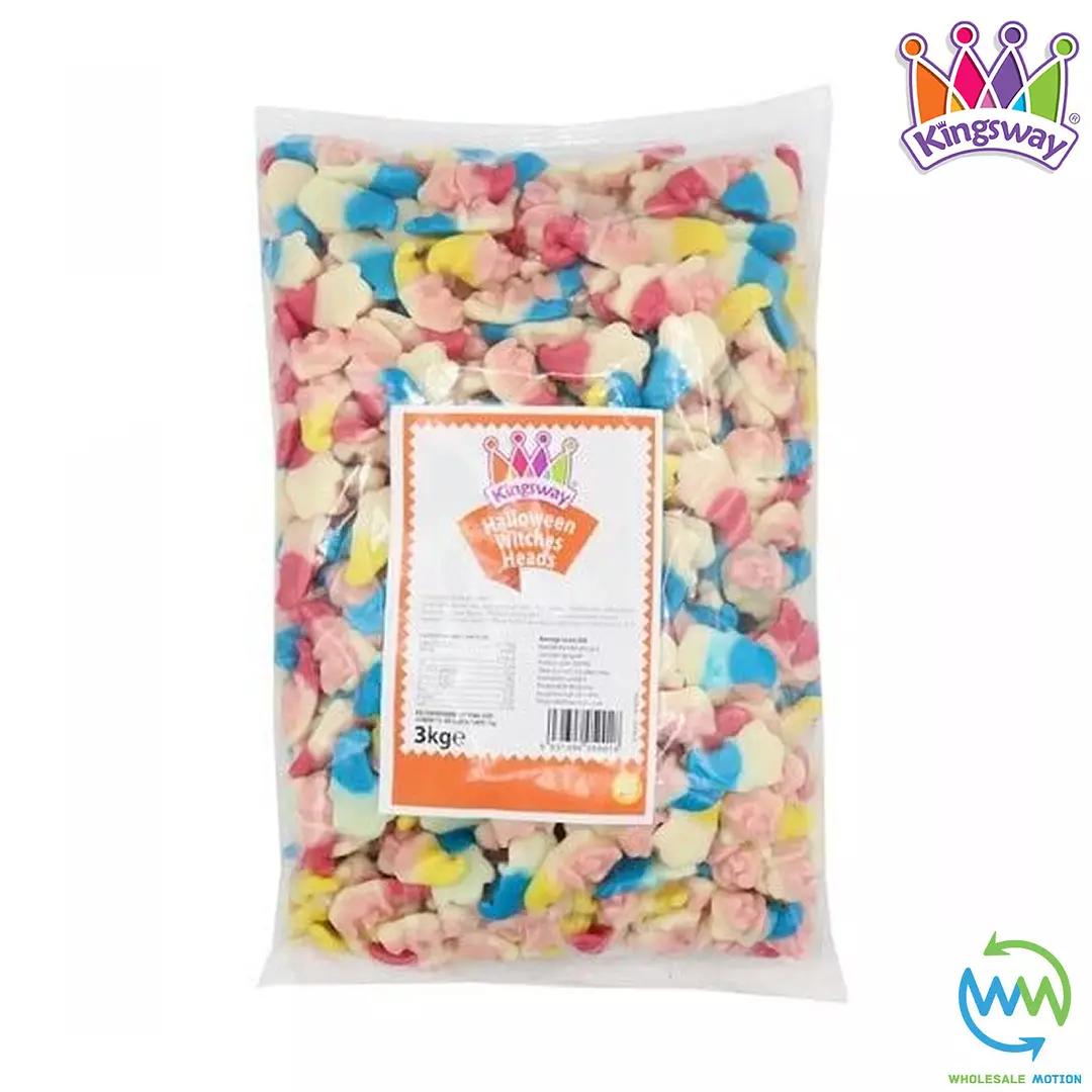 Halloween GUMMY WITCHES HEADS Sweets TRICK OR TREAT Party CANDY Jelly Gummies Jellies SCARY SPOOKY Fruity Bag Kingsway Snack UK