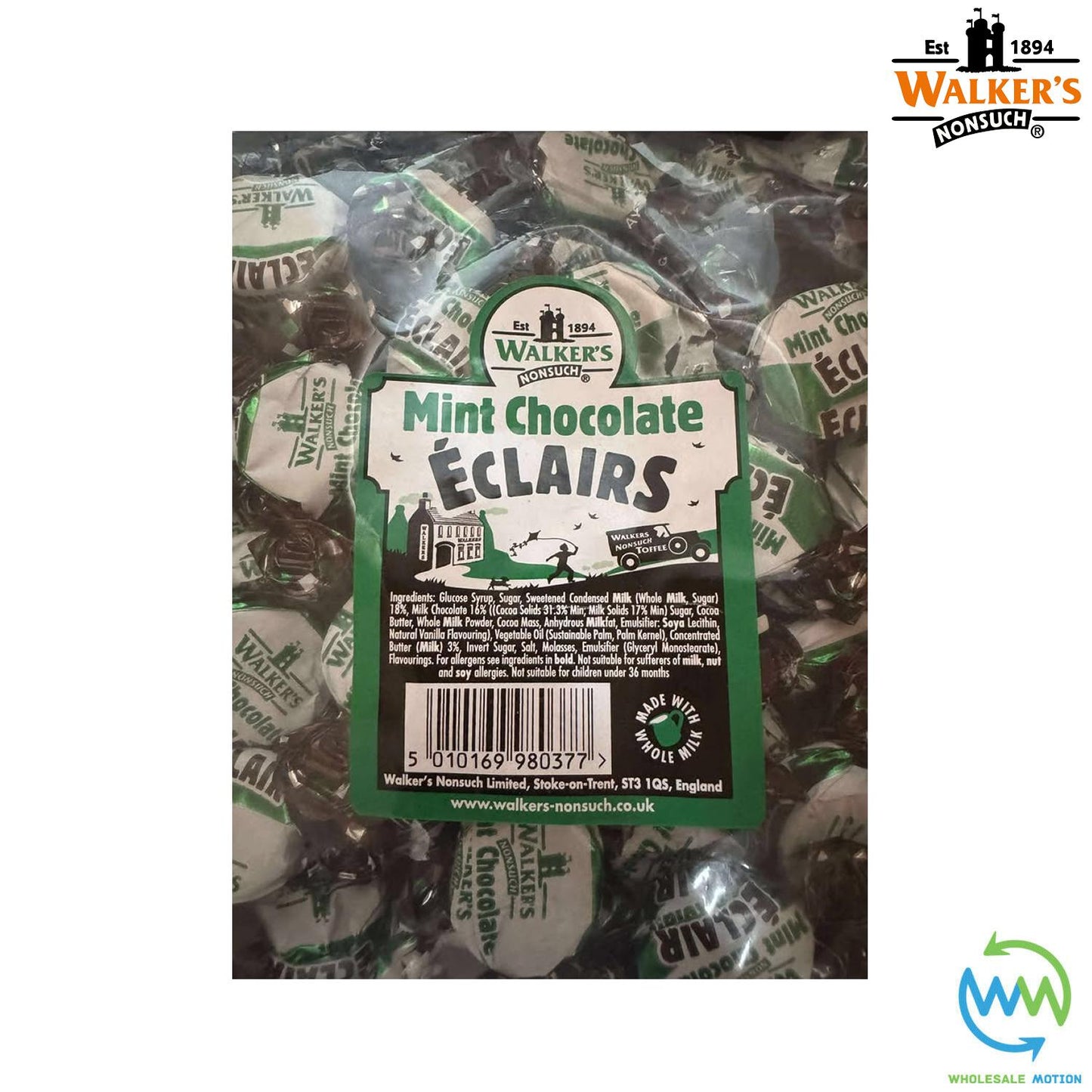 Walkers Nonsuch MINT CHOCOLATE ECLAIRS Retro Toffees PICK N MIX SWEETS Candy Bag Traditional Snack