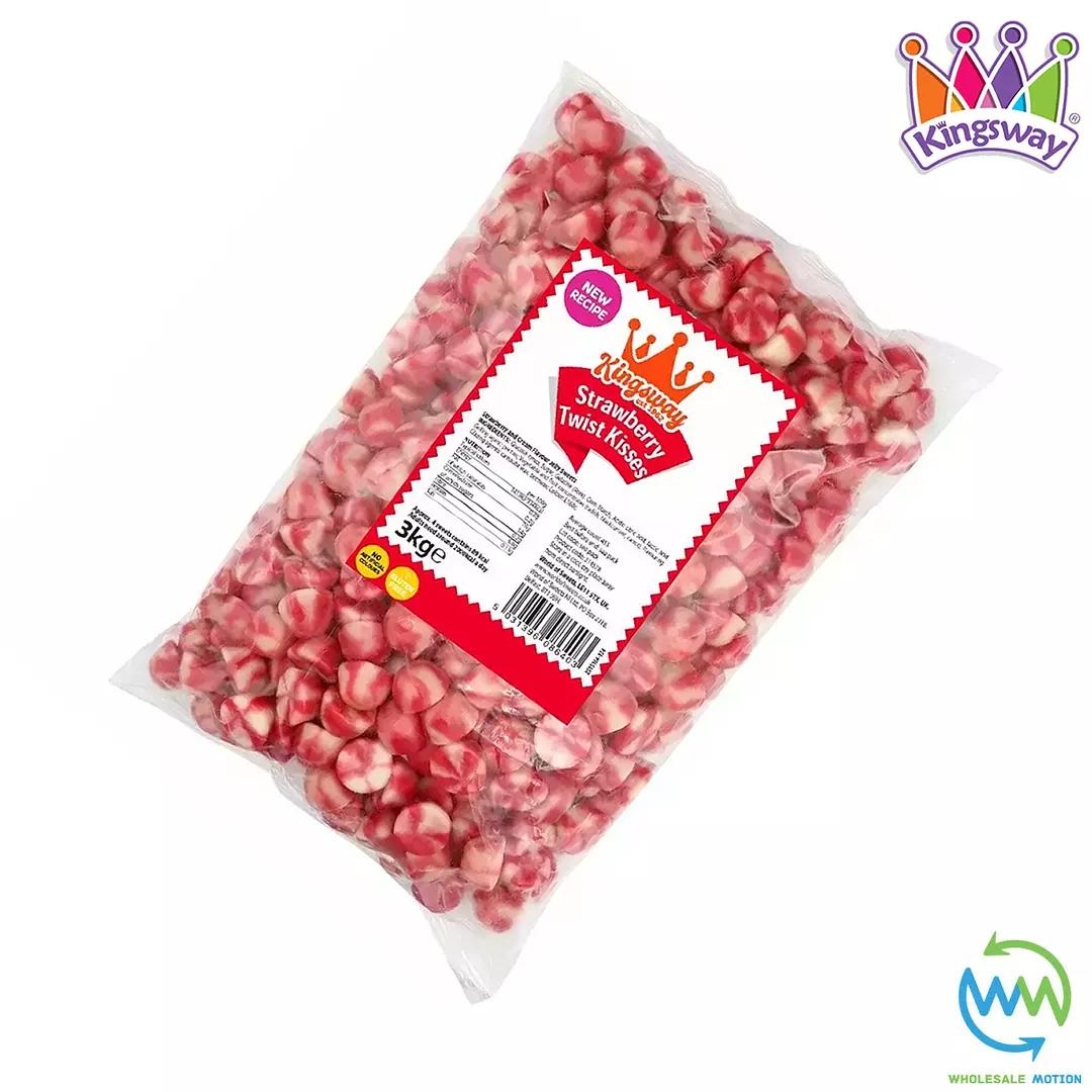 STRAWBERRY TWIST KISSES Sweets CANDY Kingsway Retro Gummy Jelly Gummies Jellies Snack Candies WEDDING Favours GIFT PICK N MIX