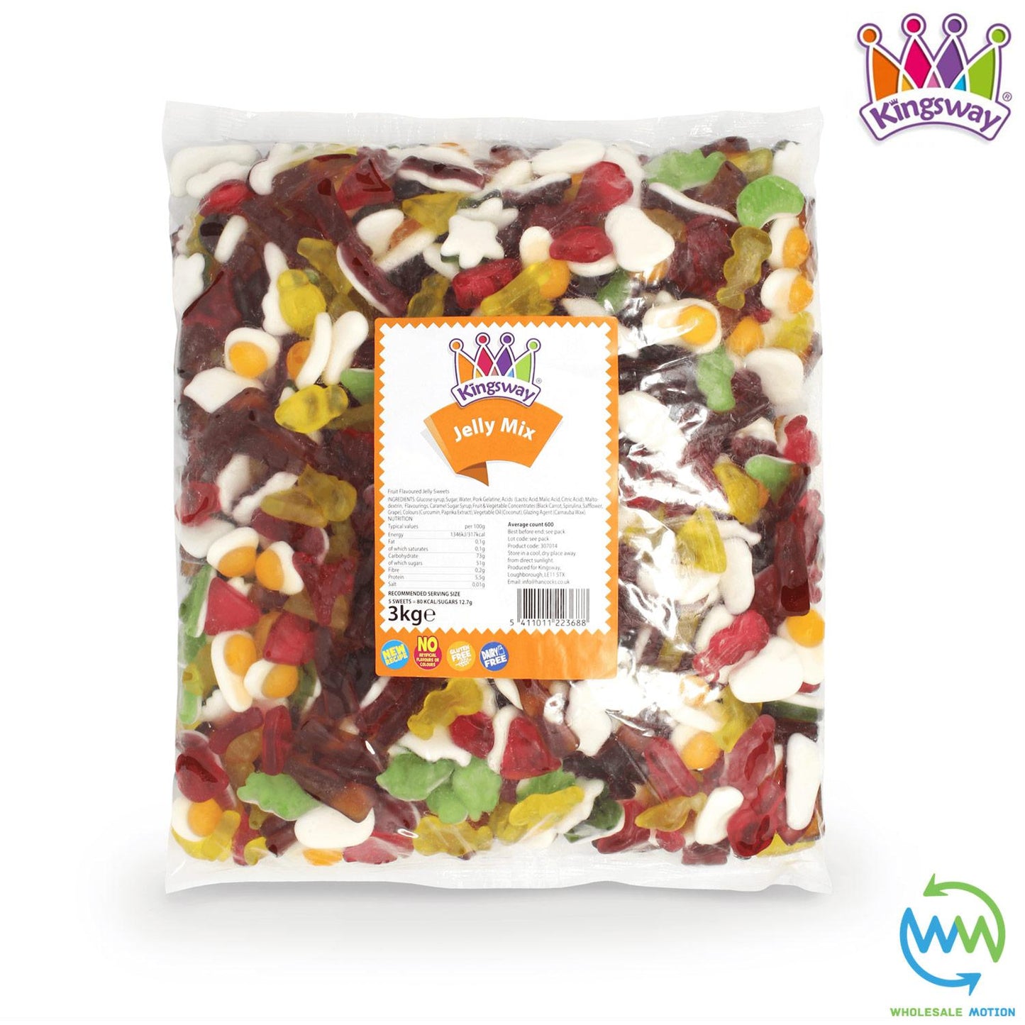JELLY MIX Sweets GUMMY Candy JELLIES Gummies ASSORTED FRUITY Kingsway PICK N MIX Snack Fruit Treat Hearts Bottles Eggs