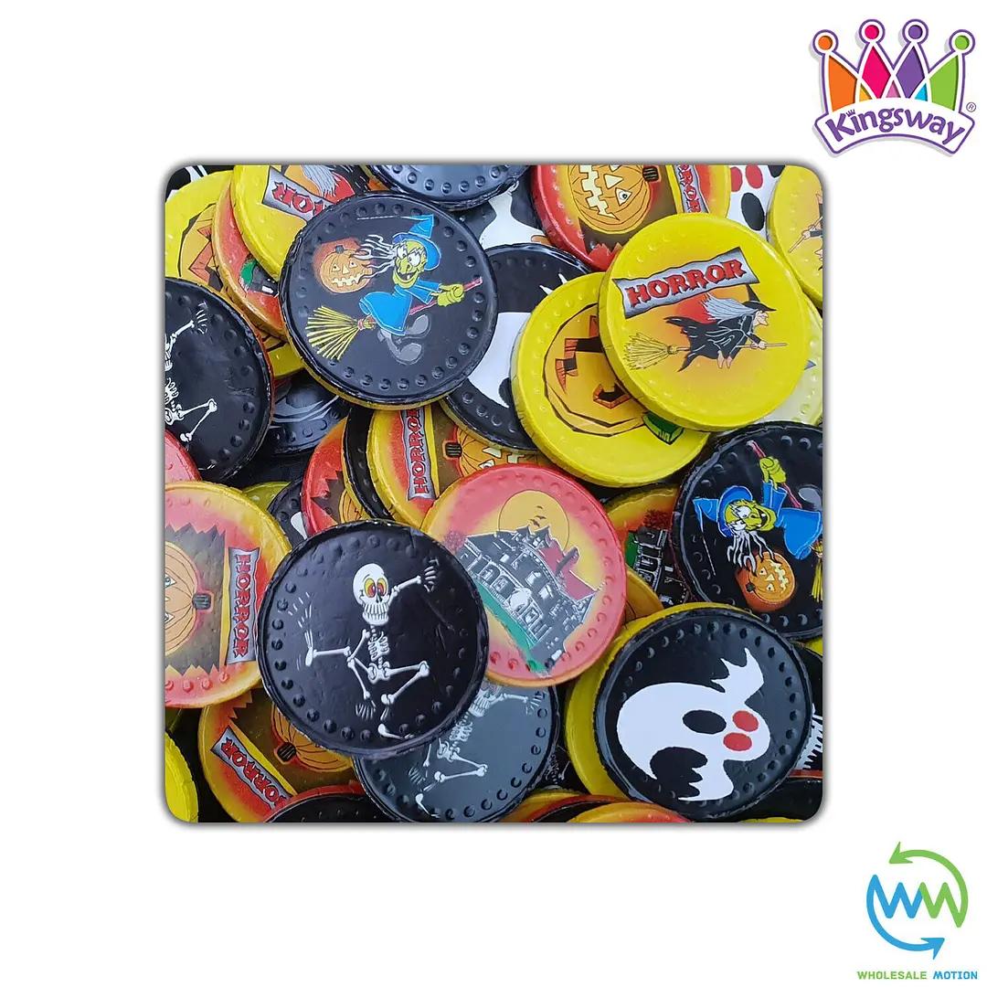 Milk Chocolate HALLOWEEN COINS Novelty FOILED Party Bag TRICK OR TREAT Fillers Coin Foil UK Choc Candy Sweets Snack Kingsway