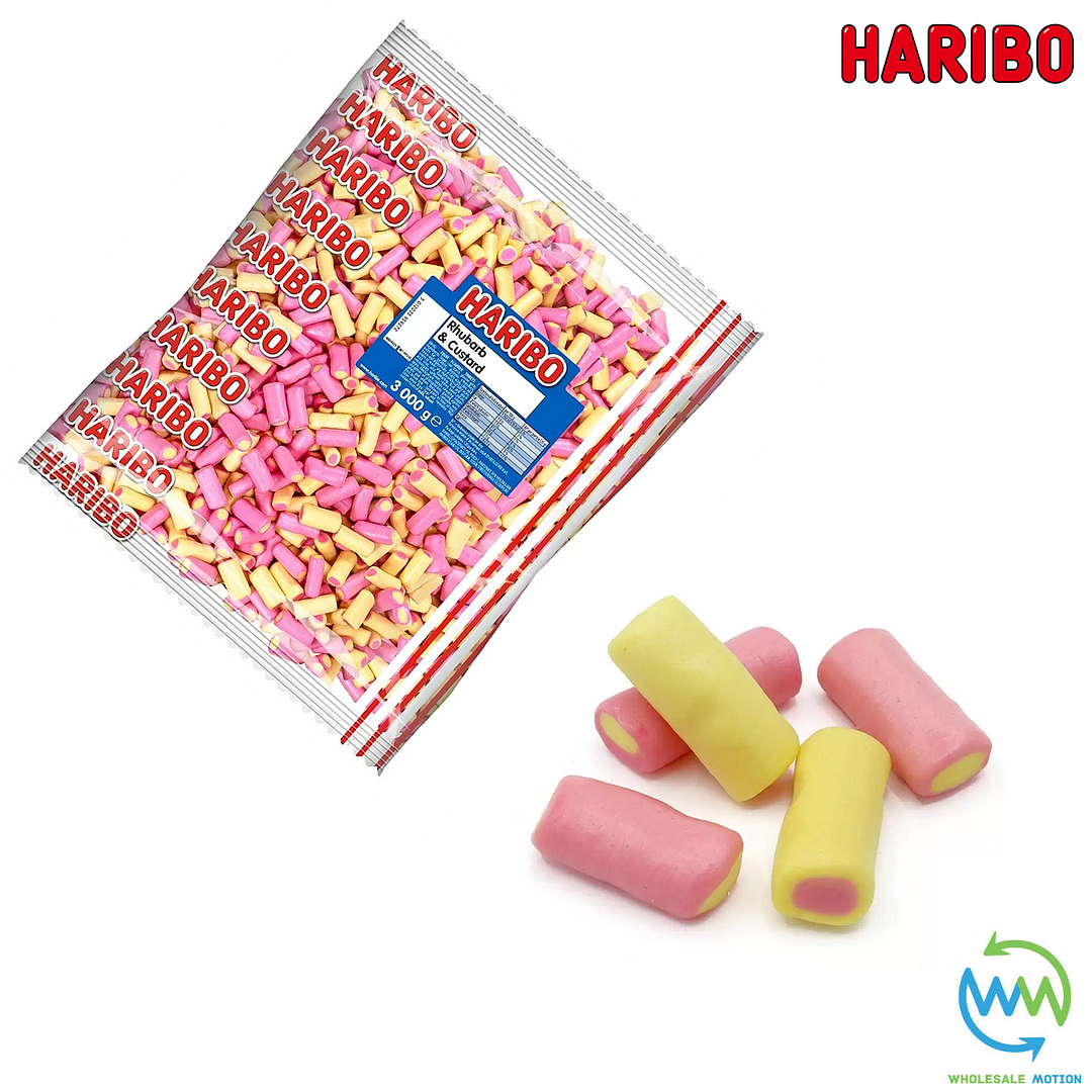 3KG BULK BAG - HARIBO RHUBARB And CUSTARD Sweets RETRO WEDDING Favours GIFT Classic PICK N MIX