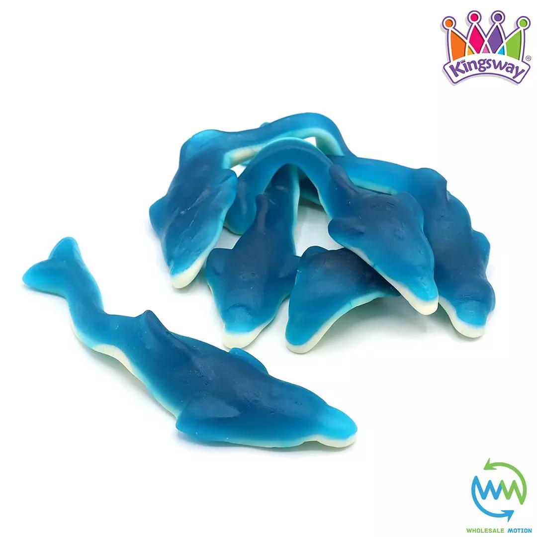 GIANT DOLPHINS Sweets GUMMY Candy JELLY Blue Raspberry TREAT Kingsway PICK N MIX Snack Fruit Candies Jellies Gummies