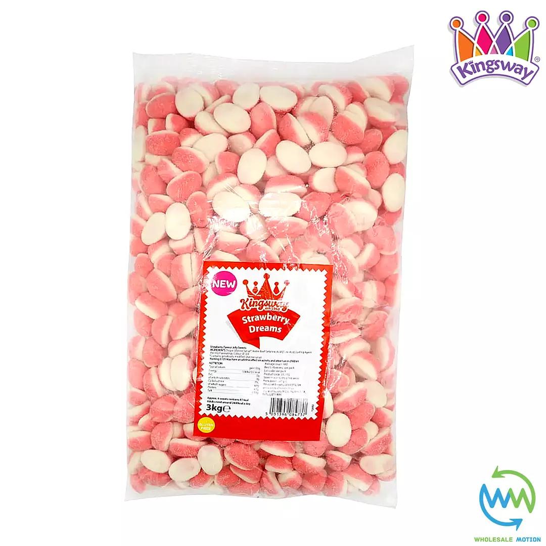 STRAWBERRY Dreams SUGAR COATED Sweets GUMMY Candy FOAM JELLY Candies JELLIES Gummies Snack Kingsway PICK N MIX