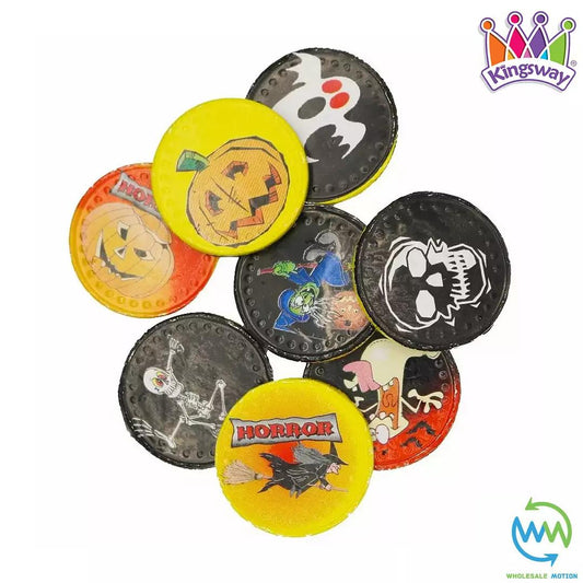 Milk Chocolate HALLOWEEN COINS Novelty FOILED Party Bag TRICK OR TREAT Fillers Coin Foil UK Choc Candy Sweets Snack Kingsway
