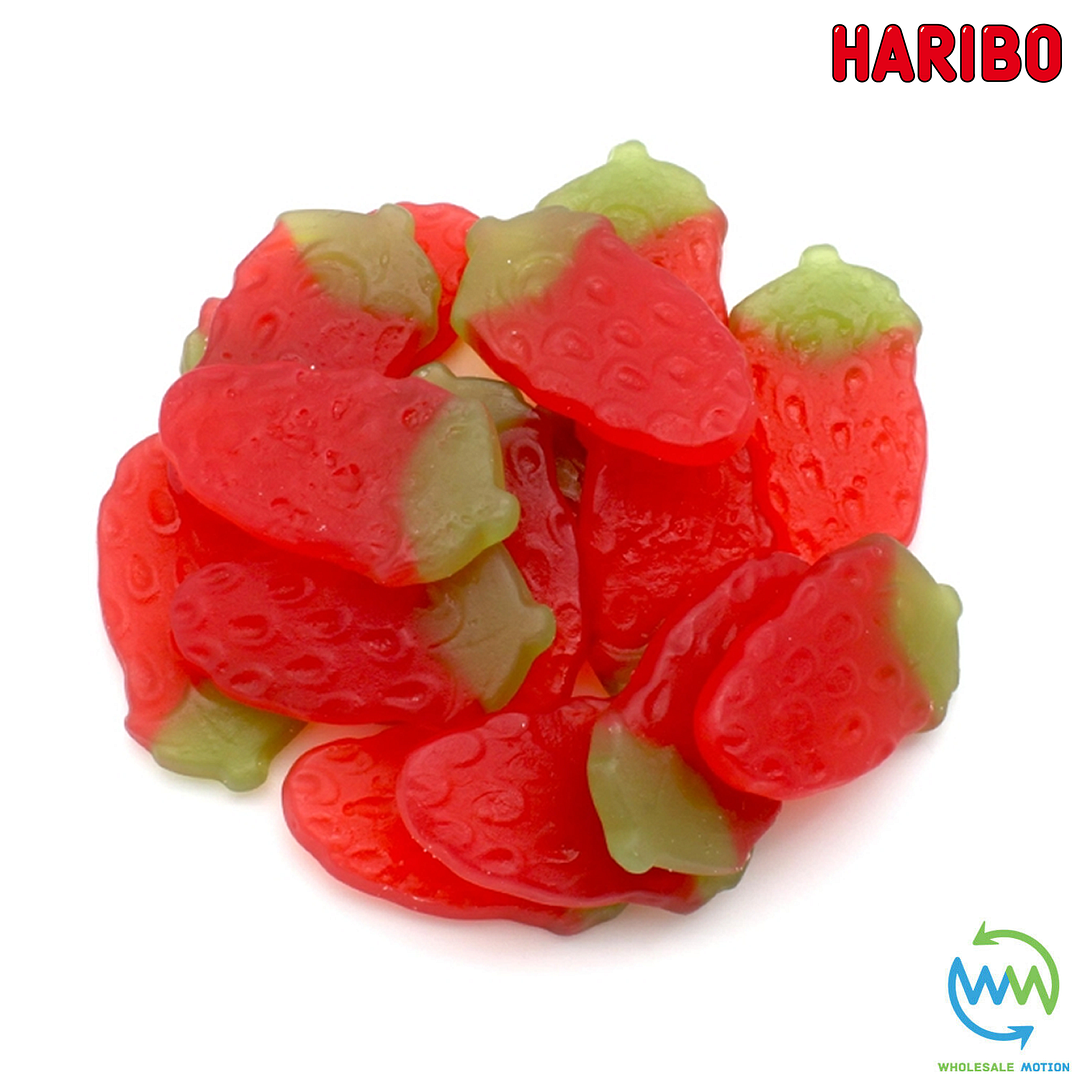3KG BULK BAG - HARIBO GIANT STRAWBS Sweets RETRO Strawberry WEDDING Favours GIFT PICK N MIX