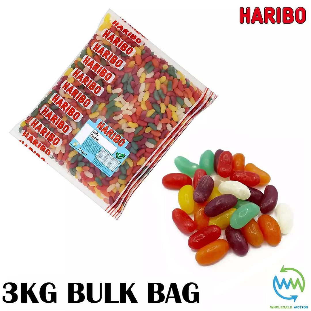3KG BULK BAG - HARIBO JELLY BEANS Sweets RETRO Fruity WEDDING Favours GIFT Classic PICK N MIX