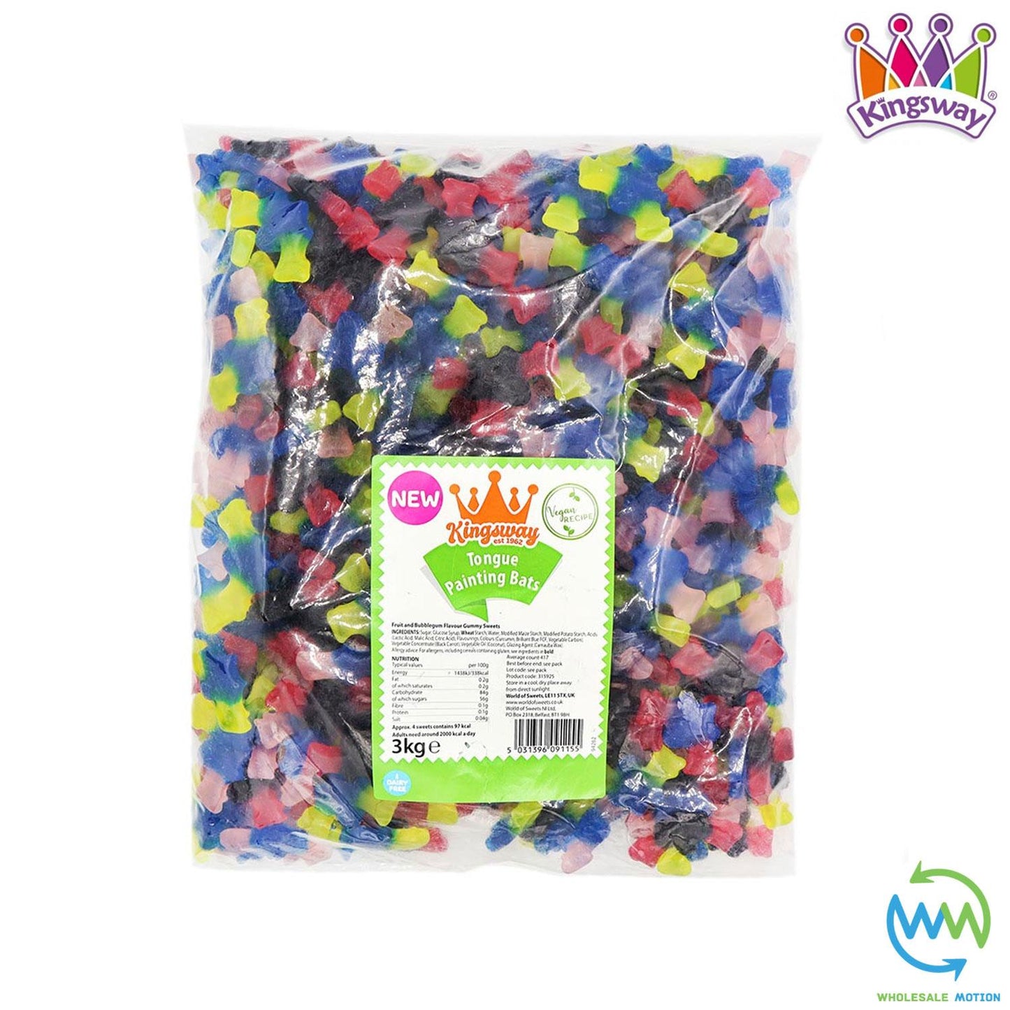 Halloween TONGUE PAINTING BATS Sweets GUMMY Jelly CANDY Party TRICK OR TREAT Scary VAMPIRE BAT Spooky Painter PICK N MIX Gummies Jellies Kingsway UK NEW