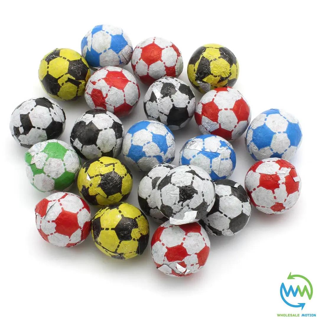 COLOURED Milk Chocolate FOOTBALLS FOILED Christmas BALL Foil WORLD CUP Party UK Euro 2024