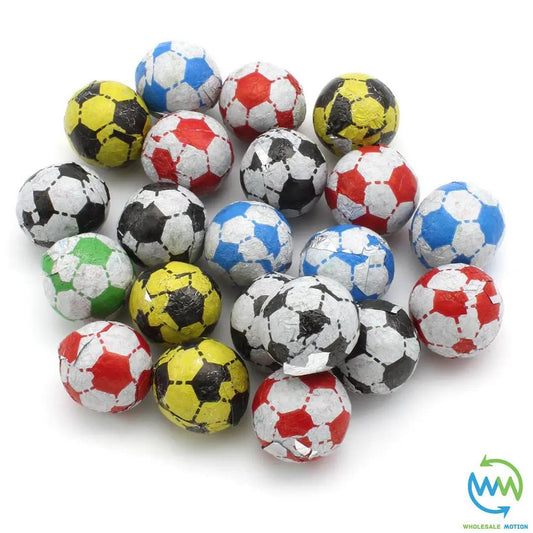 COLOURED Milk Chocolate FOOTBALLS FOILED Christmas BALL Foil WORLD CUP Party UK Euro 2024
