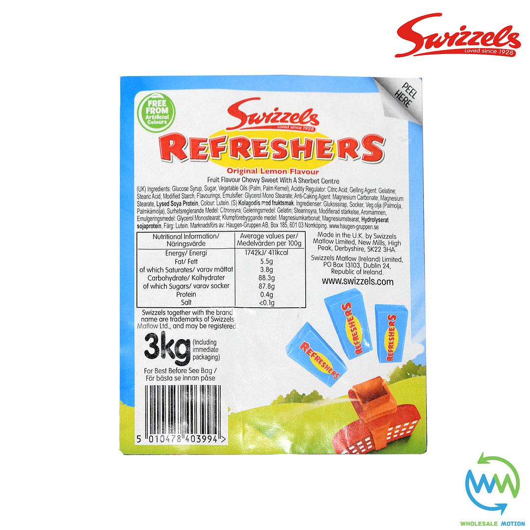 3KG BULK BAG Swizzels REFRESHER Chews LEMON Individual Wrapped SWEETS 8g CHEW Retro CANDY UK Snack Chewy SWIZZELS
