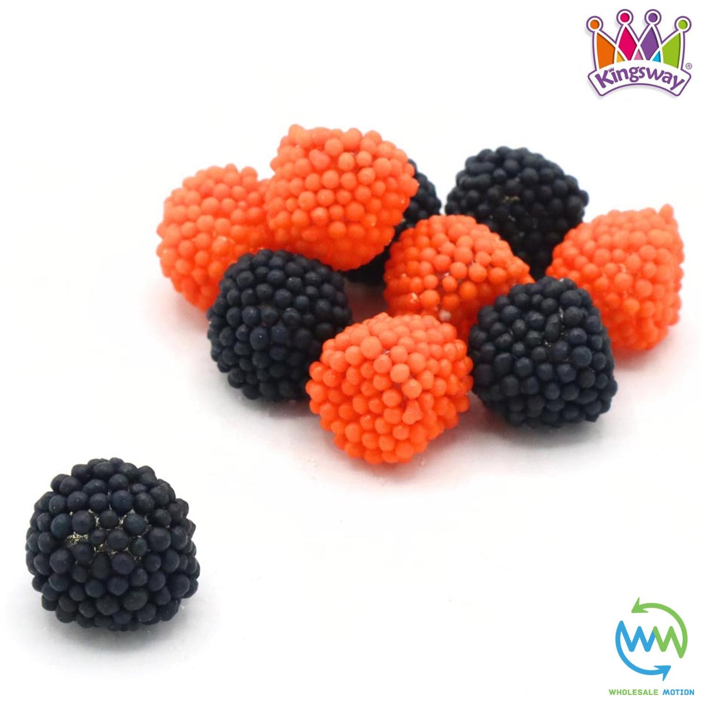 Halloween MINI BLACK & ORANGE DOTS Sweets GUMMY BERRIES Crunchy Nonpareils Jelly Berry CANDY Party TRICK OR TREAT Scary Spooky PICK N MIX Gummies Jellies Blueberry Kingsway UK NEW