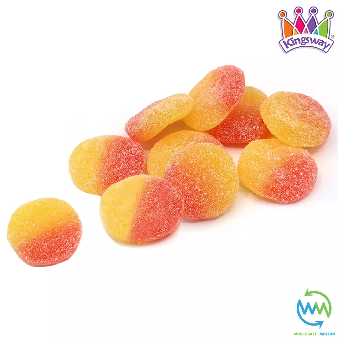 PEACH Sweets GUMMY Candy JELLY Sugared Flavour Peaches Kingsway PICK N MIX UK Candies Jellies Gummies Snack