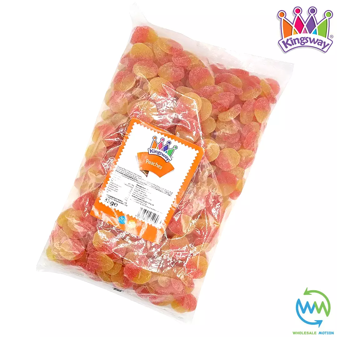 PEACH Sweets GUMMY Candy JELLY Sugared Flavour Peaches Kingsway PICK N MIX UK Candies Jellies Gummies Snack