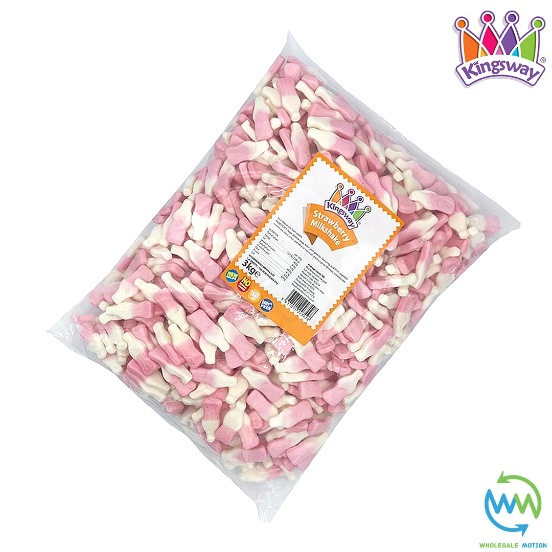 STRAWBERRY Milkshake BOTTLES Sweets GUMMY Candy FOAM JELLY Gummies JELLIES Candies Snack Kingsway PICK N MIX