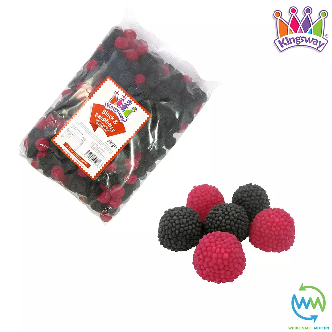 Black & Raspberry JELLIES Coated Sweets GUMMY Candy JELLY Kingsway PICK N MIX