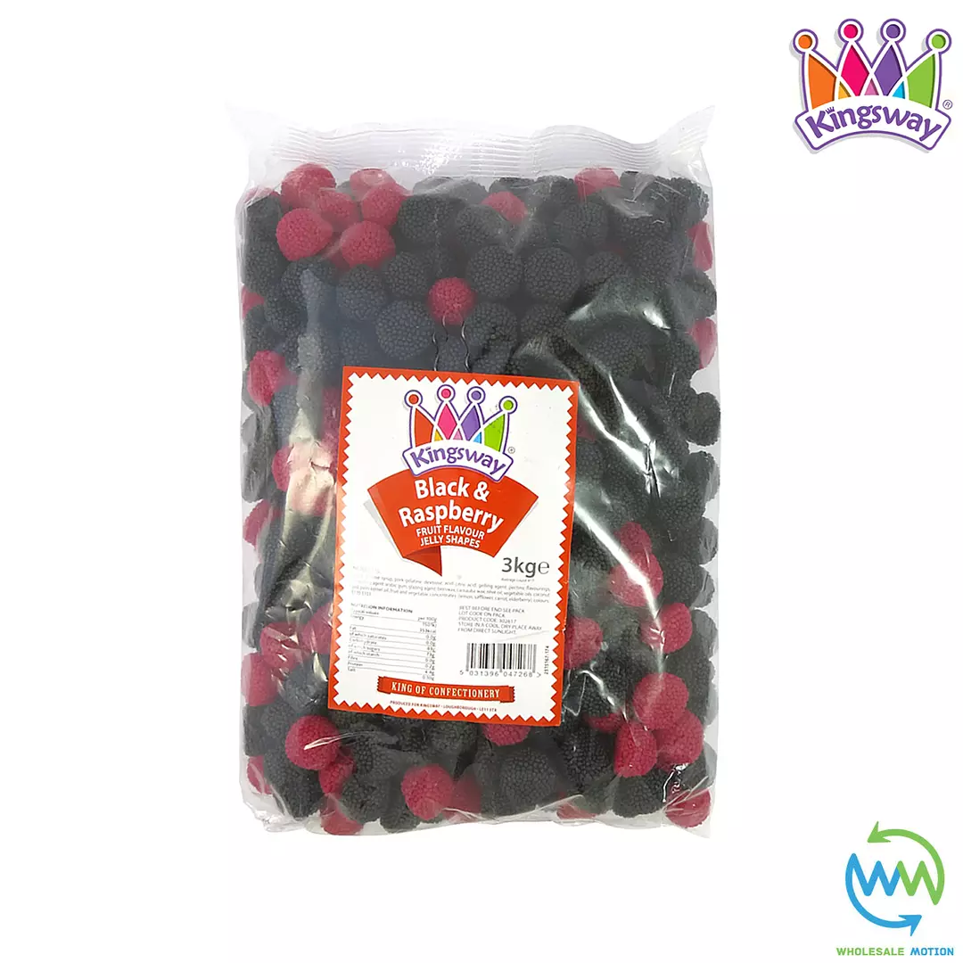 Black & Raspberry JELLIES Coated Sweets GUMMY Candy JELLY Kingsway PICK N MIX