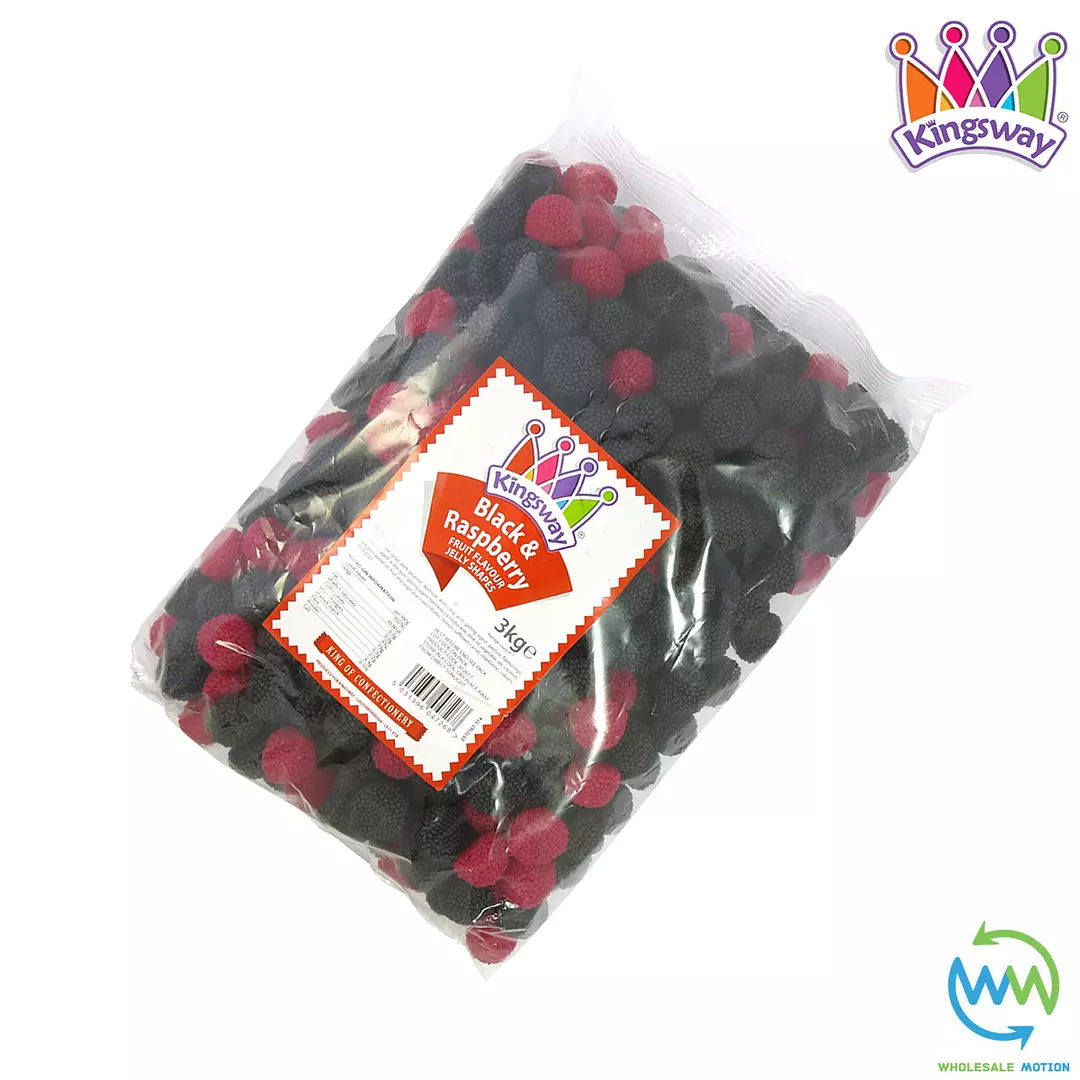 Black & Raspberry JELLIES Coated Sweets GUMMY Candy JELLY Kingsway PICK N MIX