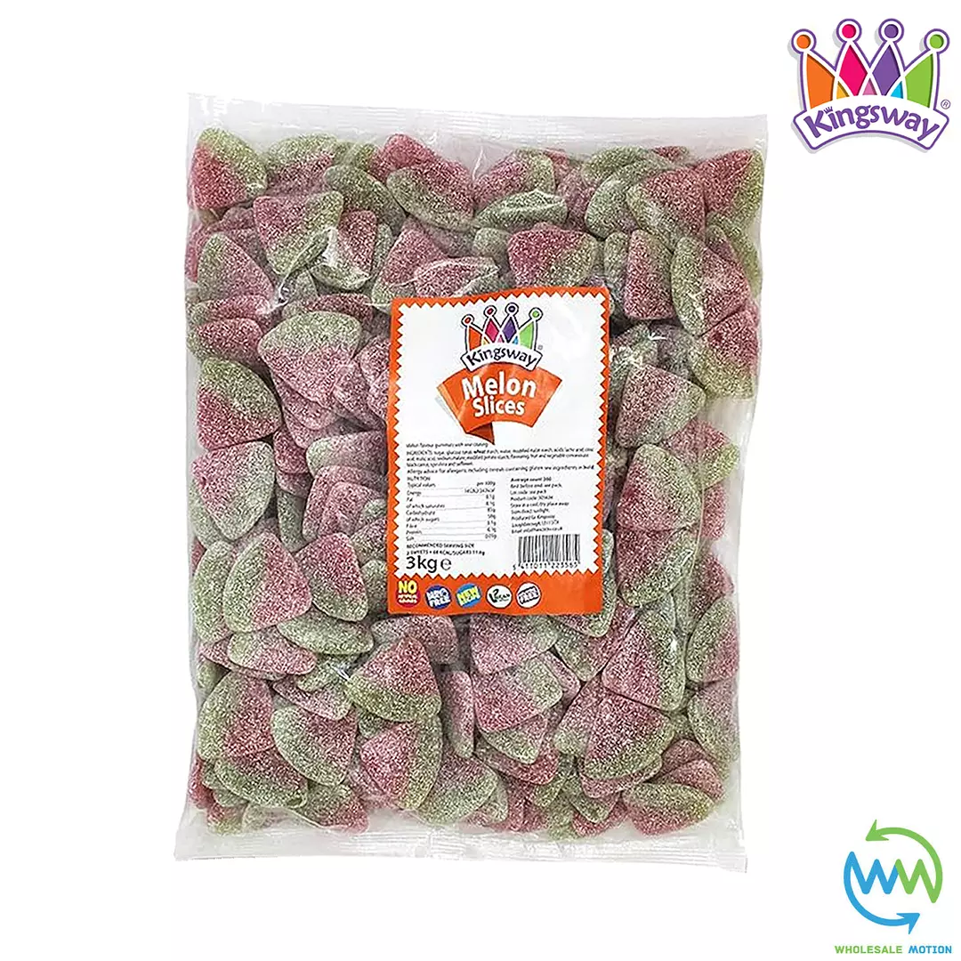 SOUR MELON SLICES Fizzy SWEETS Candy FRUITY Gummy Jelly Kingsway PICK N MIX UK Candies JELLIES GUMMIES Snack