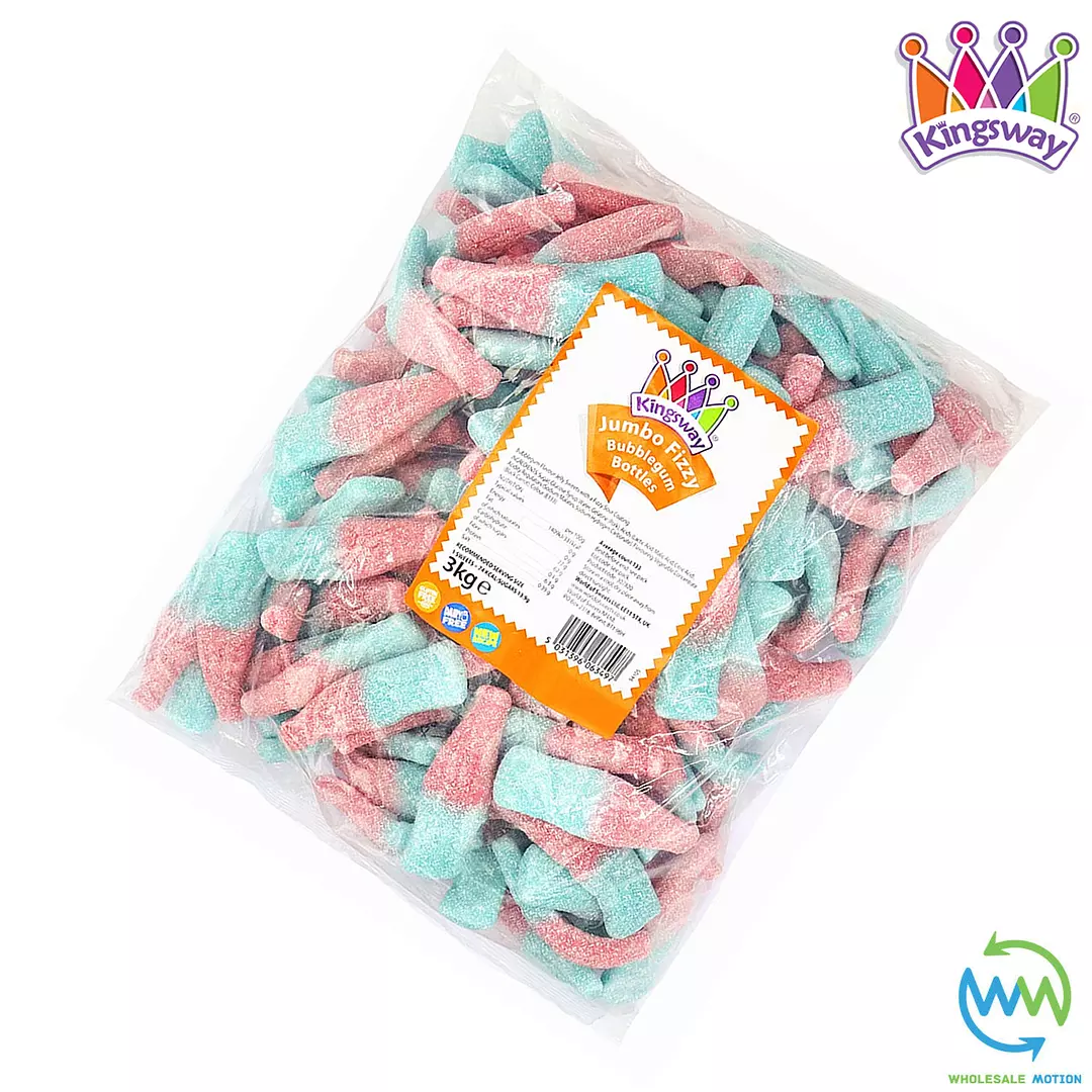 JUMBO FIZZY BUBBLEGUM Bottles Sweets GUMMY Candy JELLY Kingsway PICK N MIX UK Jellies Gummies Candies Snack