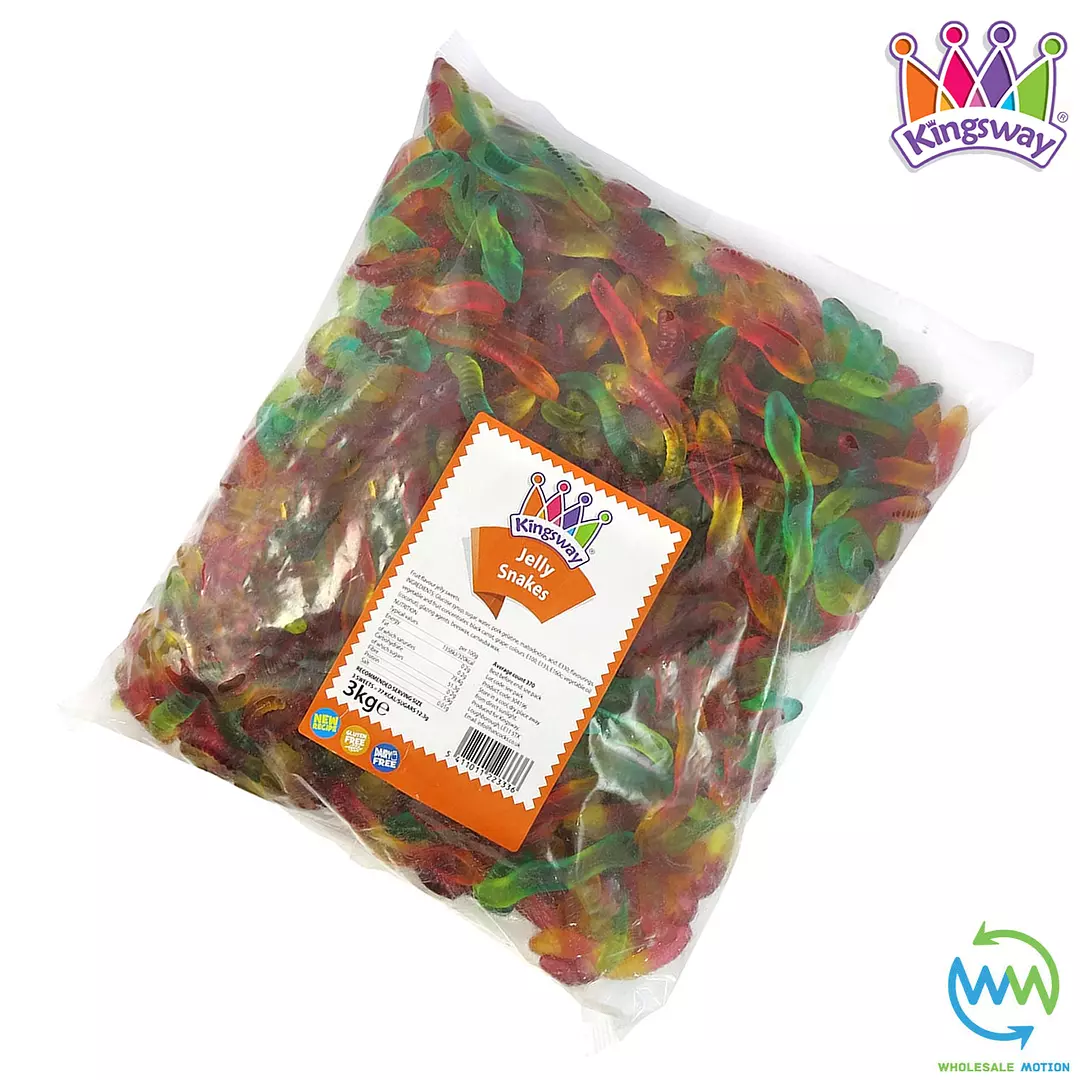 JELLY SNAKES Sweets GUMMY Snake CANDY Fruit JELLIES Gummies Kingsway PICK N MIX Gummies CANDIES Snack Multicoloured