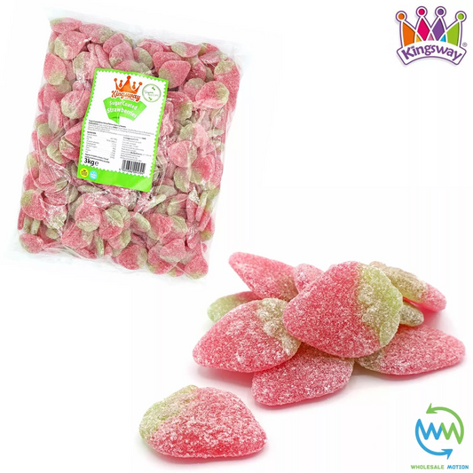SUGAR COATED STRAWBERRIES Sweets GUMMY Candy STRAWBERRY Kingsway PICK N MIX Gummies Jelly Jellies Snack