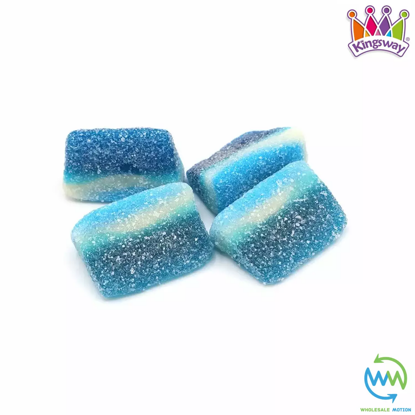 FIZZY BLUE RASPBERRY SLICES Sweets GUMMY Candy SOUR JELLY Kingsway PICK N MIX UK