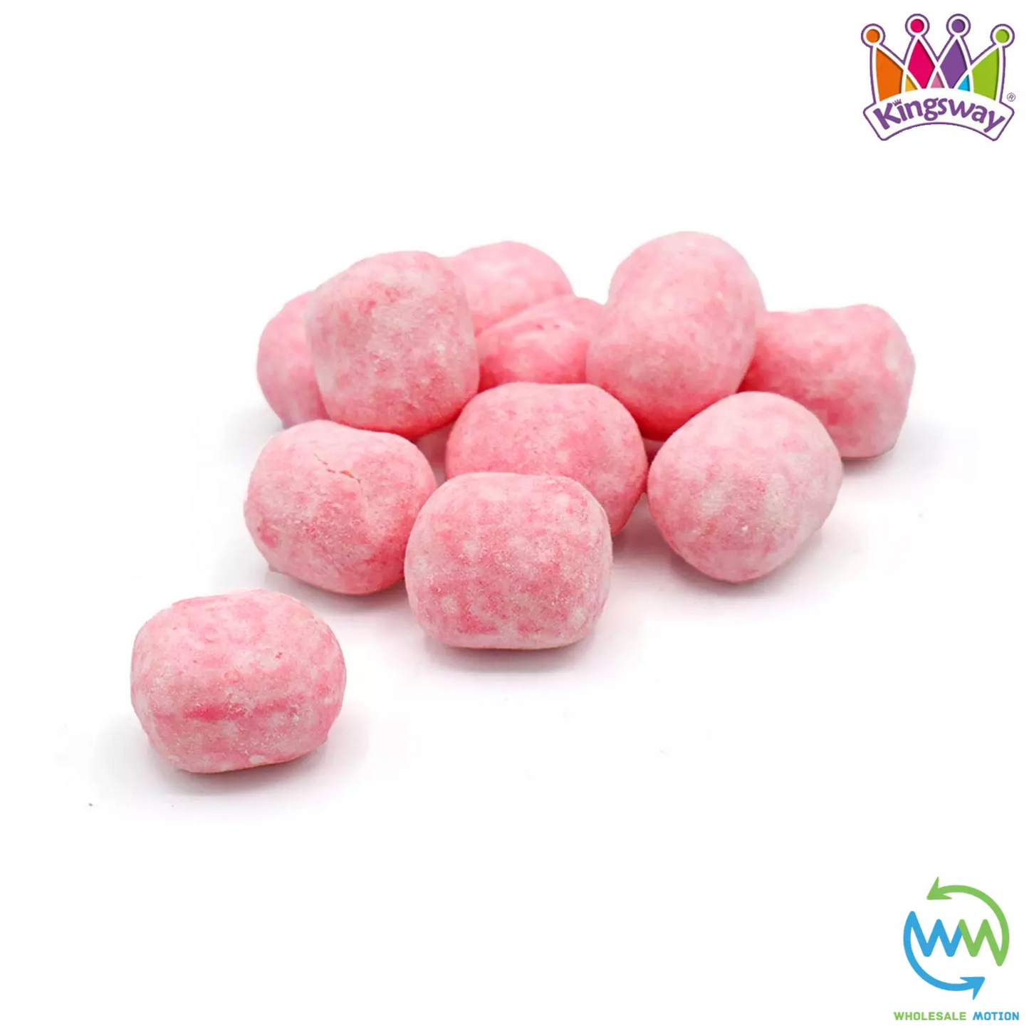 Kingsway STRAWBERRY BON BONS Sweets CANDY Sugar Dusted VEGGIE CHEWY Party Chews Retro SNACK Candies Gummies Jellies