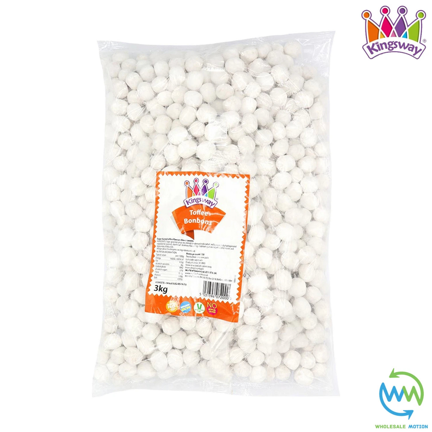 Kingsway TOFFEE BON BONS Sweets CANDY Sugar Dusted VEGGIE CHEWY Party PICK N MIX Retro Snack Candies Gummies Jellies Gummy jelly