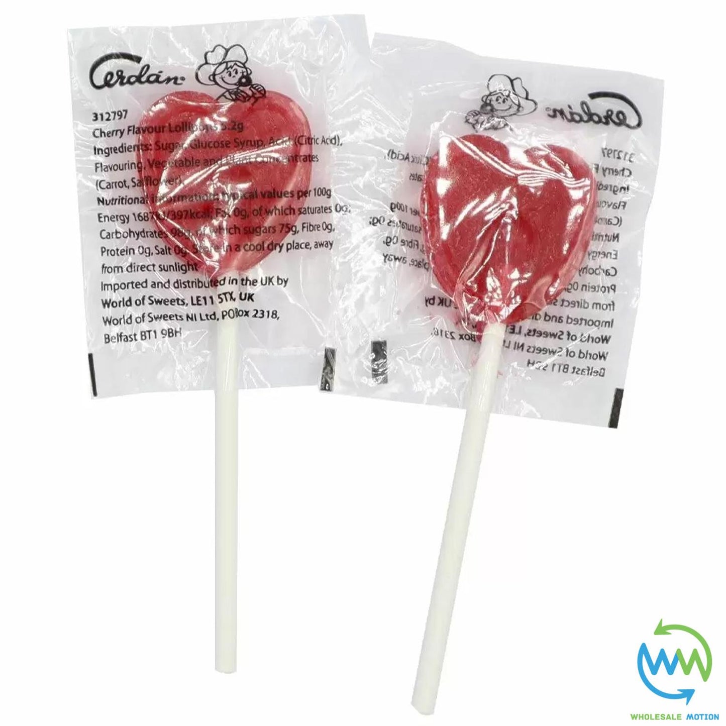 HEART LOLLIPOPS Sweets VALENTINES DAY Candy Love WEDDING Heart Red CHERRY LOLLY