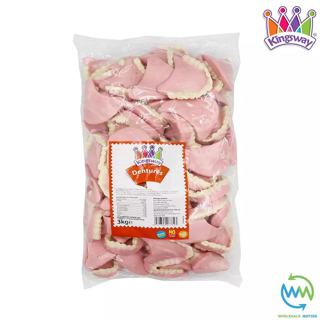 DENTURES Sweets GUMMY Candy TEETH Strawberry & Cream Jelly Kingsway PICK N MIX CANDIES JELLIES GUMMIES SNACK