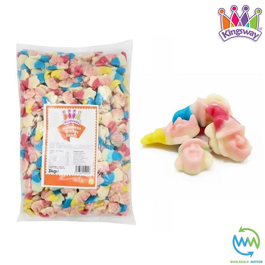 Halloween GUMMY WITCHES HEADS Sweets TRICK OR TREAT Party CANDY Jelly Gummies Jellies SCARY SPOOKY Fruity Bag Kingsway Snack UK