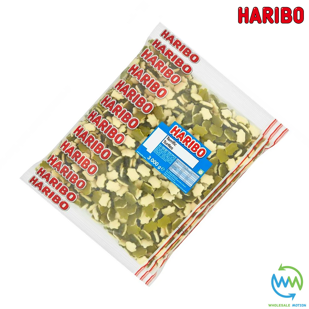3KG BULK BAG - HARIBO TERRIFIC TURTLES Sweets GUMMY Candy WEDDING Favours Bubblegum PICK N MIX Bubble Gum Gummies Jelly JELLIES Candies Snack