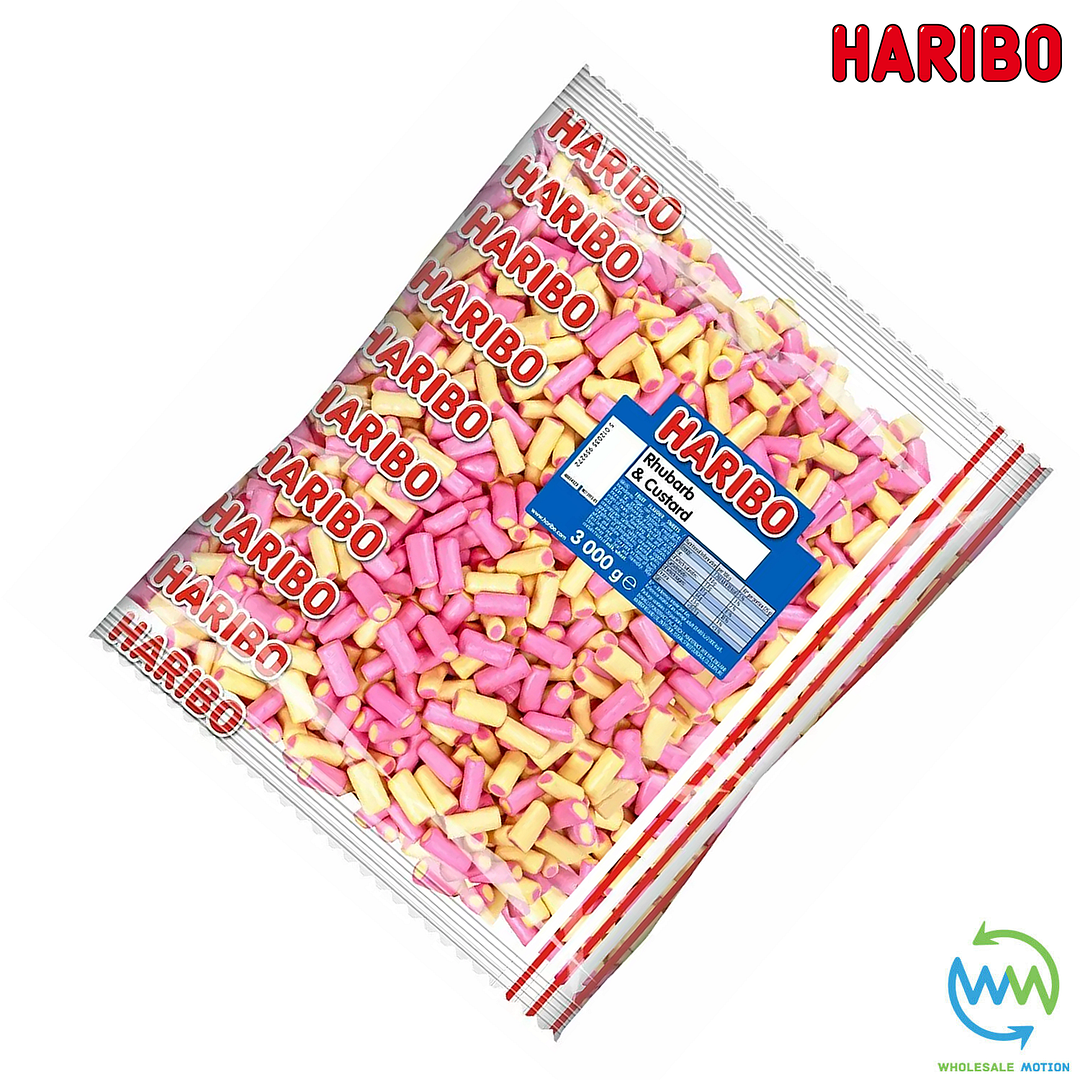 3KG BULK BAG - HARIBO RHUBARB And CUSTARD Sweets RETRO WEDDING Favours GIFT Classic PICK N MIX