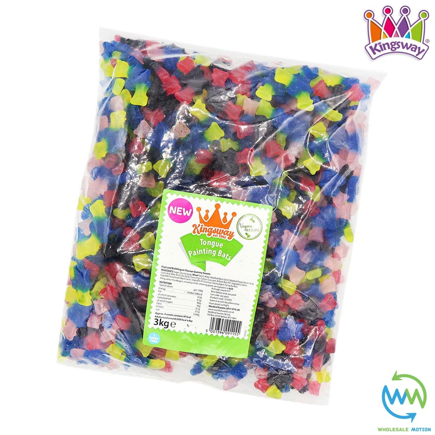 Halloween TONGUE PAINTING BATS Sweets GUMMY Jelly CANDY Party TRICK OR TREAT Scary VAMPIRE BAT Spooky Painter PICK N MIX Gummies Jellies Kingsway UK NEW