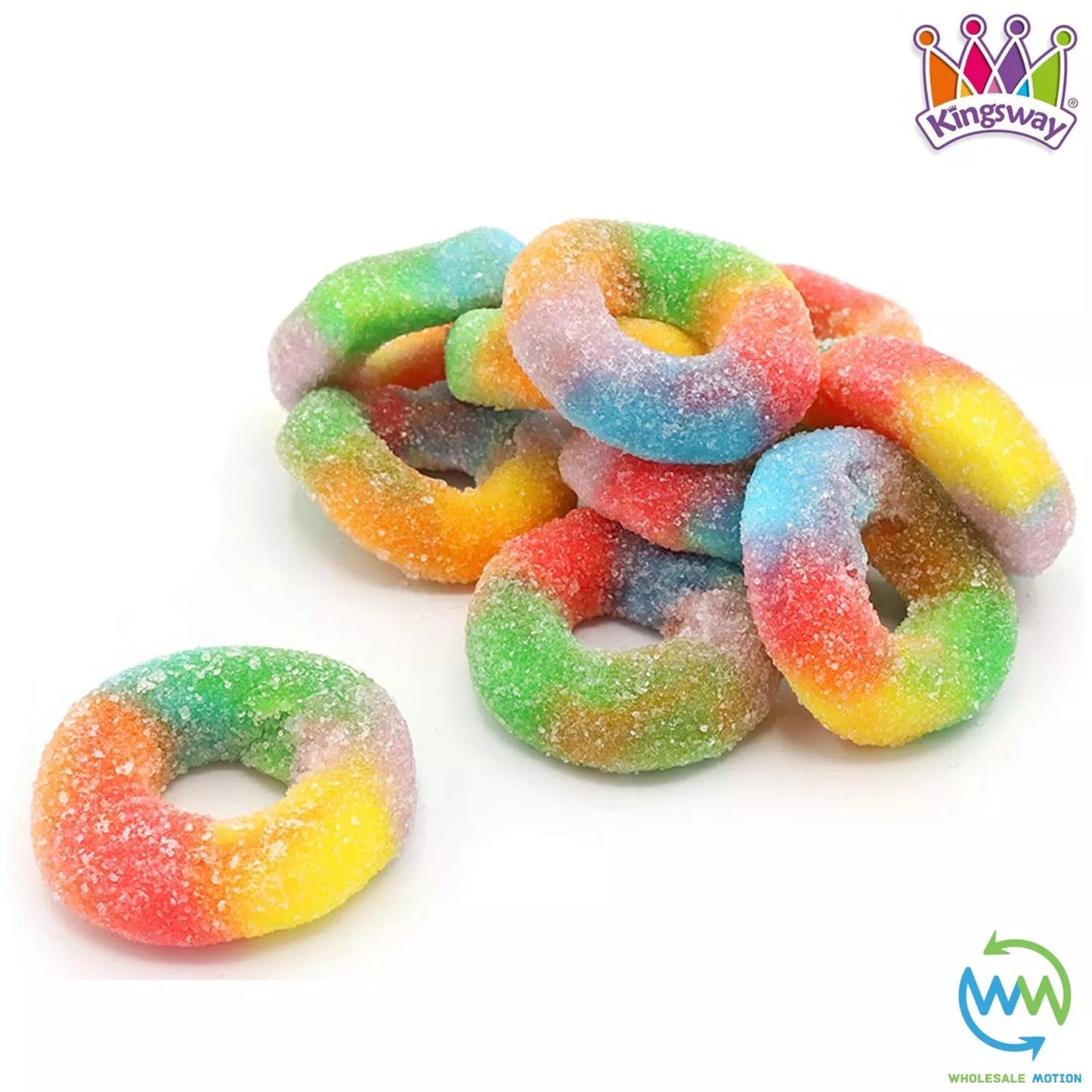 RAINBOW RINGS Sweets GUMMY Candy JELLY Jellies Fruit PRIDE Fizzy Kingsway PICK N MIX Treat Snack