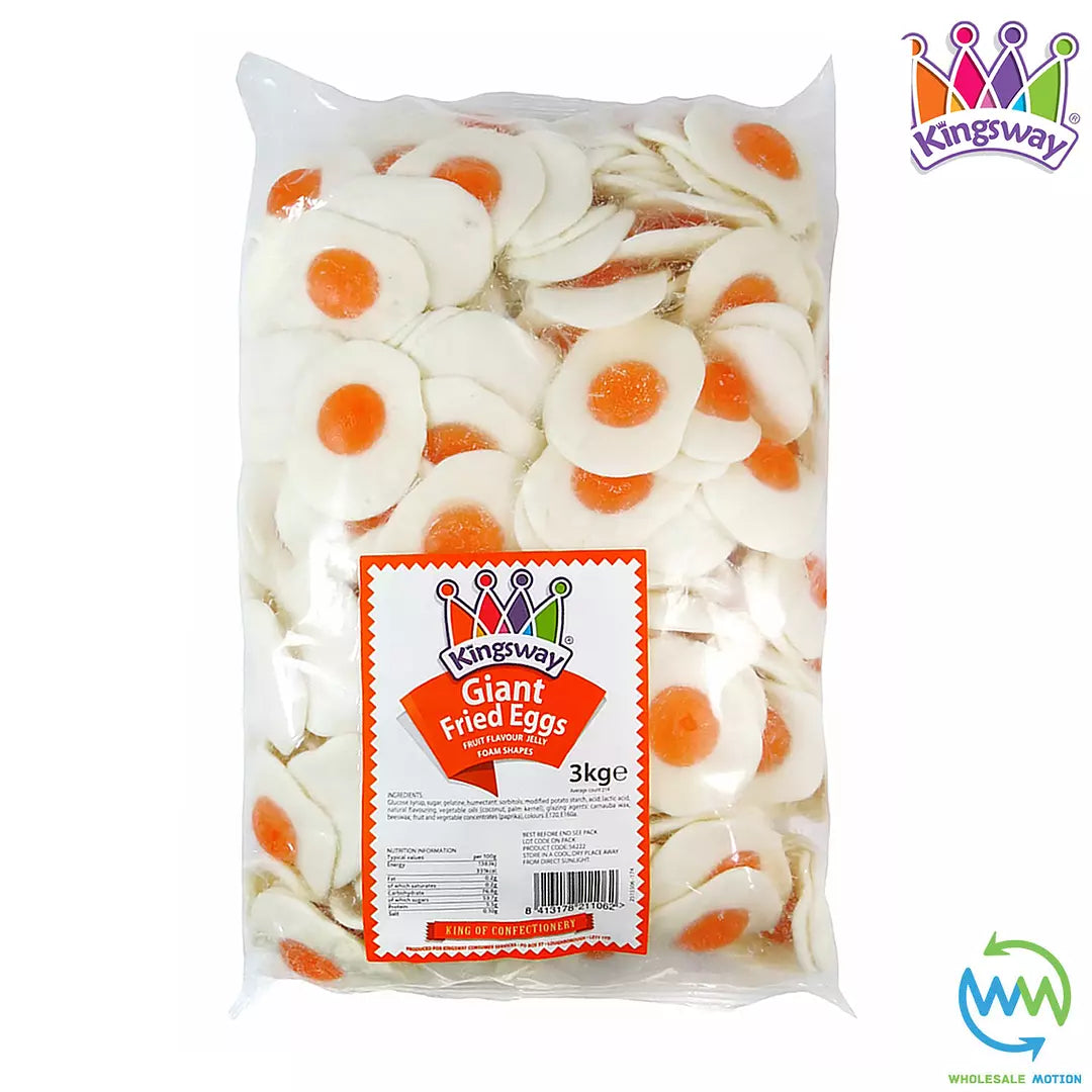 GIANT FRIED EGG Gummy Sweets RETRO Kingsway WEDDING Favours Eggs Classic PICK N MIX Candy Jelly Jellies Gummies Snack