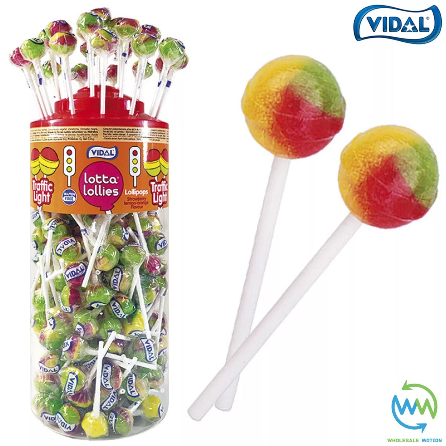 Vidal Lotta Lollies TRAFFIC LIGHT Lolly SWEETS Candy HARD BOILED Fruit PARTY BAG FILLER Snack Treat Gift loli pops