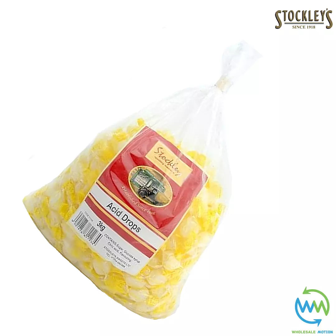 ACID DROPS Stockleys INDIVIDUAL Wrapped SWEETS Portion LEMON FLAVOUR UK STOCK Treat Snack