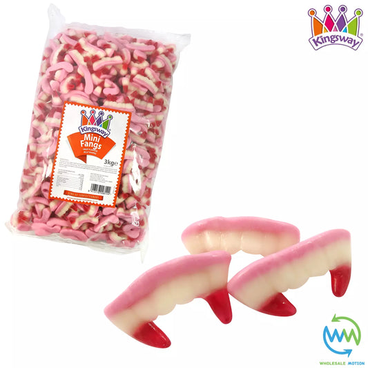 Halloween MINI FANGS Sweets GUMMY Jelly CANDY Teeth Dracula Candies JELLIES Gummies Snack Fruity PICK N MIX Kingsway