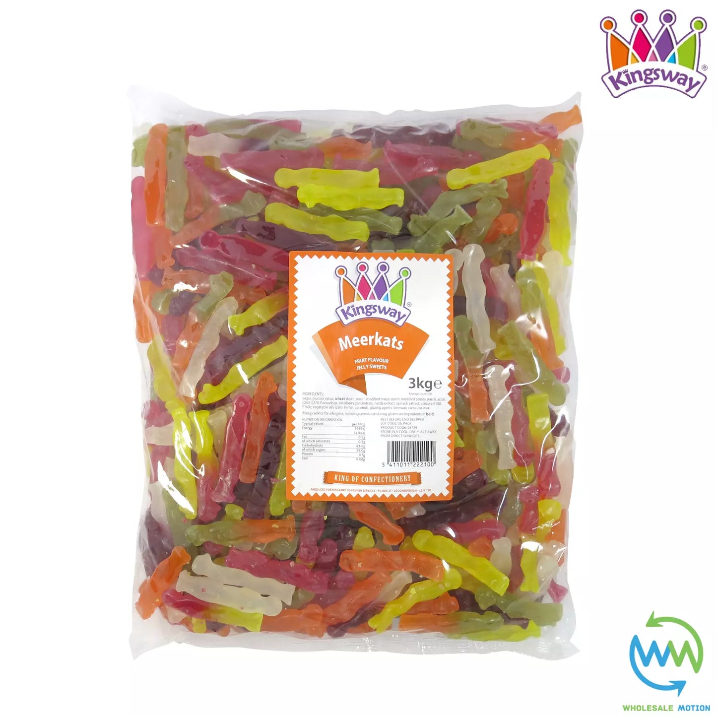 Kingsway GUMMY MEERKATS Sweets CANDY Gummies CANDIES Jellies FRUITY Jelly PARTY Snack PICK N MIX NEW UK