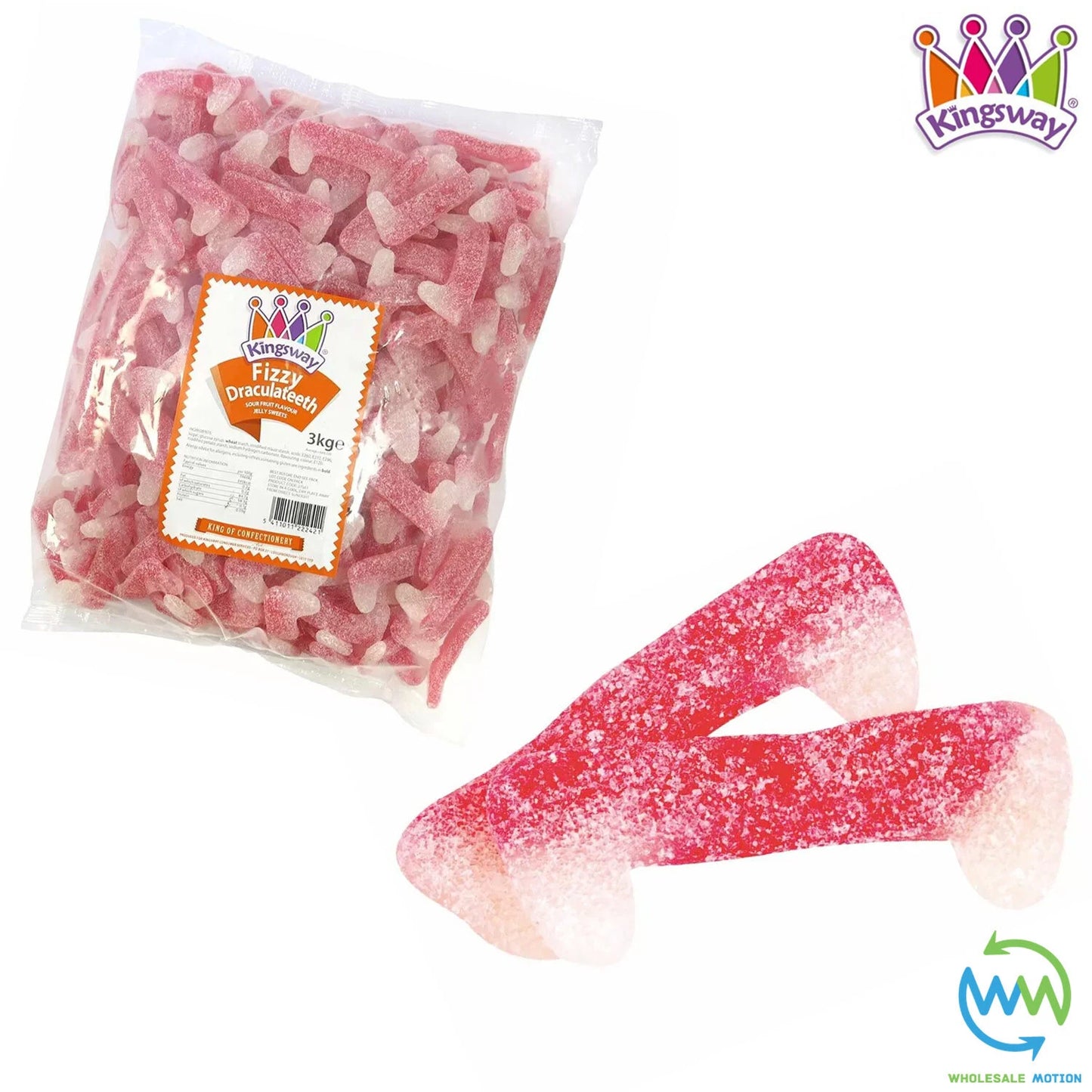 Halloween FIZZY DRACULA TEETH Sweets GUMMY Candy JELLY Vampire Fangs TRICK OR TREAT Sour Fang Blood Red Pink PICK N MIX Snack