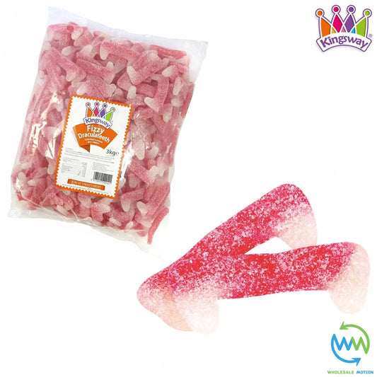 Halloween FIZZY DRACULA TEETH Sweets GUMMY Candy JELLY Vampire Fangs TRICK OR TREAT Sour Fang Blood Red Pink PICK N MIX Snack