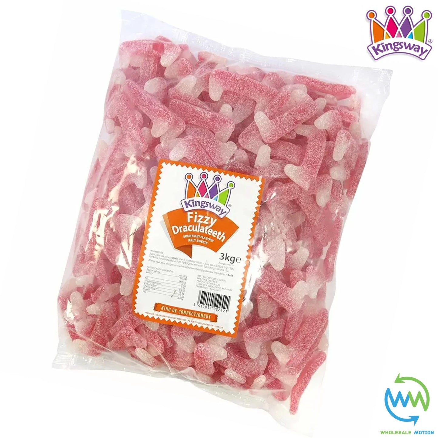 Halloween FIZZY DRACULA TEETH Sweets GUMMY Candy JELLY Vampire Fangs TRICK OR TREAT Sour Fang Blood Red Pink PICK N MIX Snack