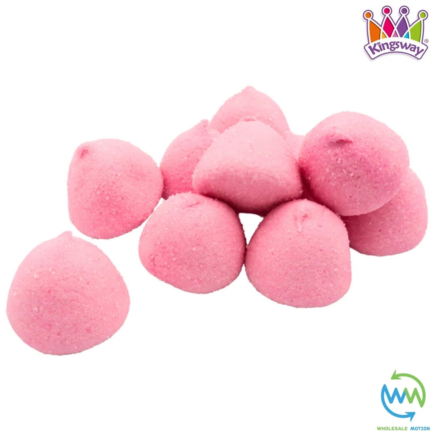 PINK PAINT BALLS Sweets STRAWBERRY Gummy Candy MARSHMALLOW Jelly GUMMIES Jellies SUGAR COATED Mallow Vanilla Snack Kingsway PICK N MIX UK