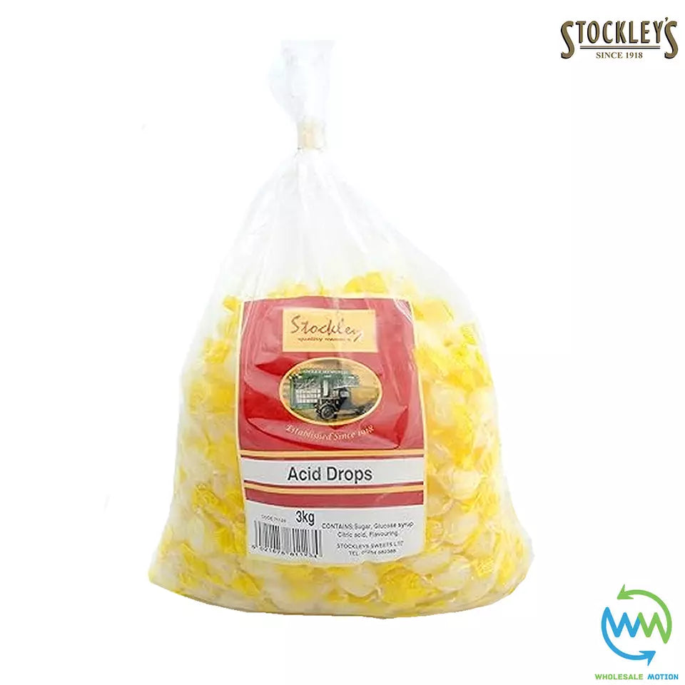 ACID DROPS Stockleys INDIVIDUAL Wrapped SWEETS Portion LEMON FLAVOUR UK STOCK Treat Snack