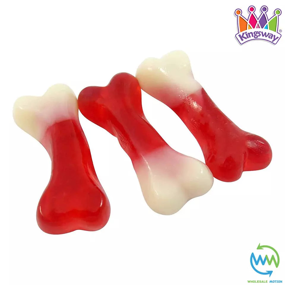 GUMMY BONES Sweets Candy JELLY Gummies STRAWBERRY Treats Kingsway PICK N MIX UK Halloween Trick Or Treat JELLIES Candies Snack